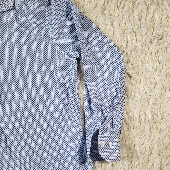 Sartoria Condotti Napoli Stylish Blue Patterned Men's Shirt Size XL - Picture 4 of 16